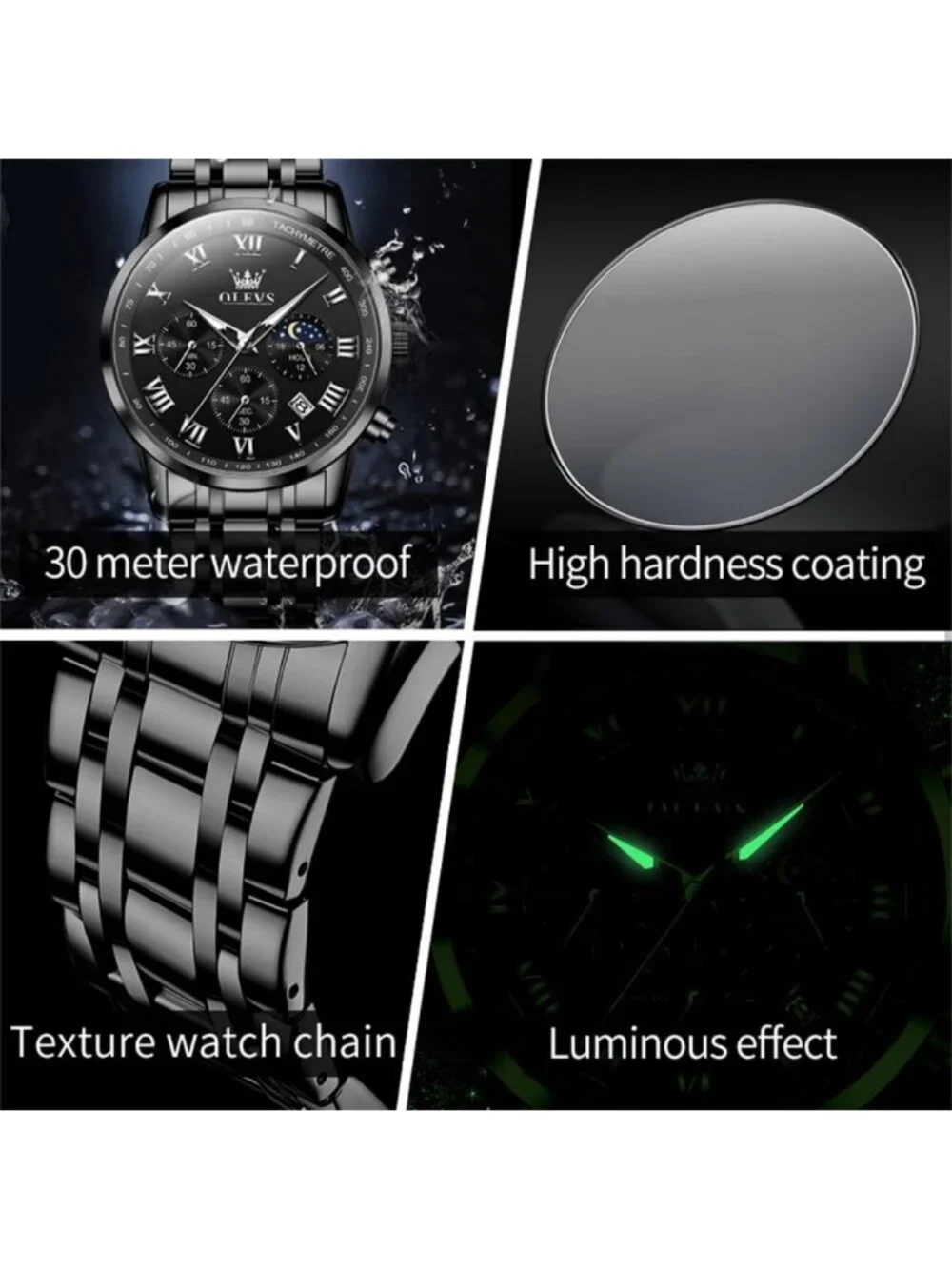 Stylish Big Face Stainless Steel Analog Watch for Men | Luxury Multifunctional